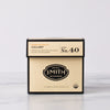 Black box of Lullaby organic wellness tea sachets with Smith shield in center of box.