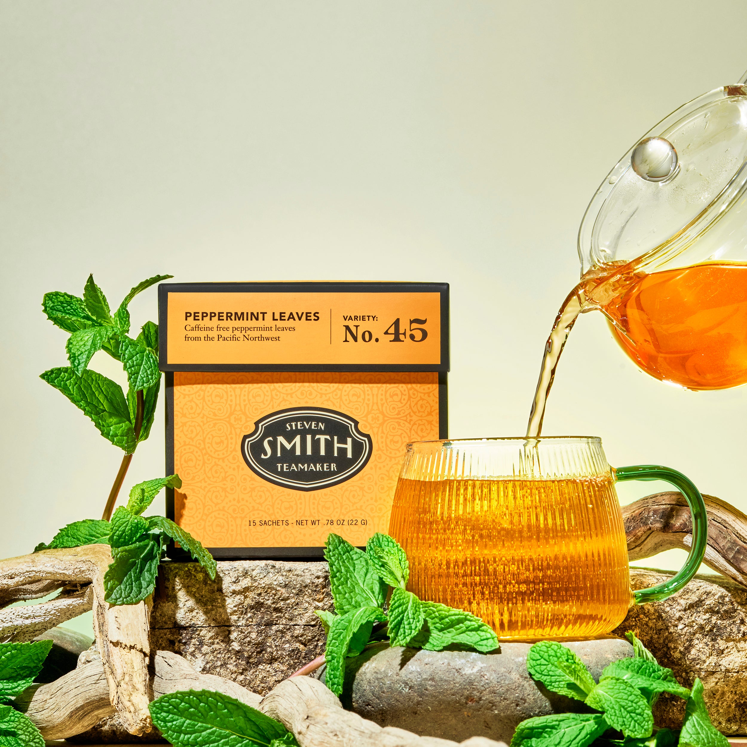 Smith Tea - Peppermint Leaves, Caffeine-Free Herbal Infusion